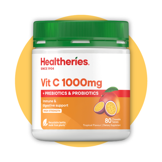 維他命C 1000毫克 含益生元，益生菌 (80粒裝)