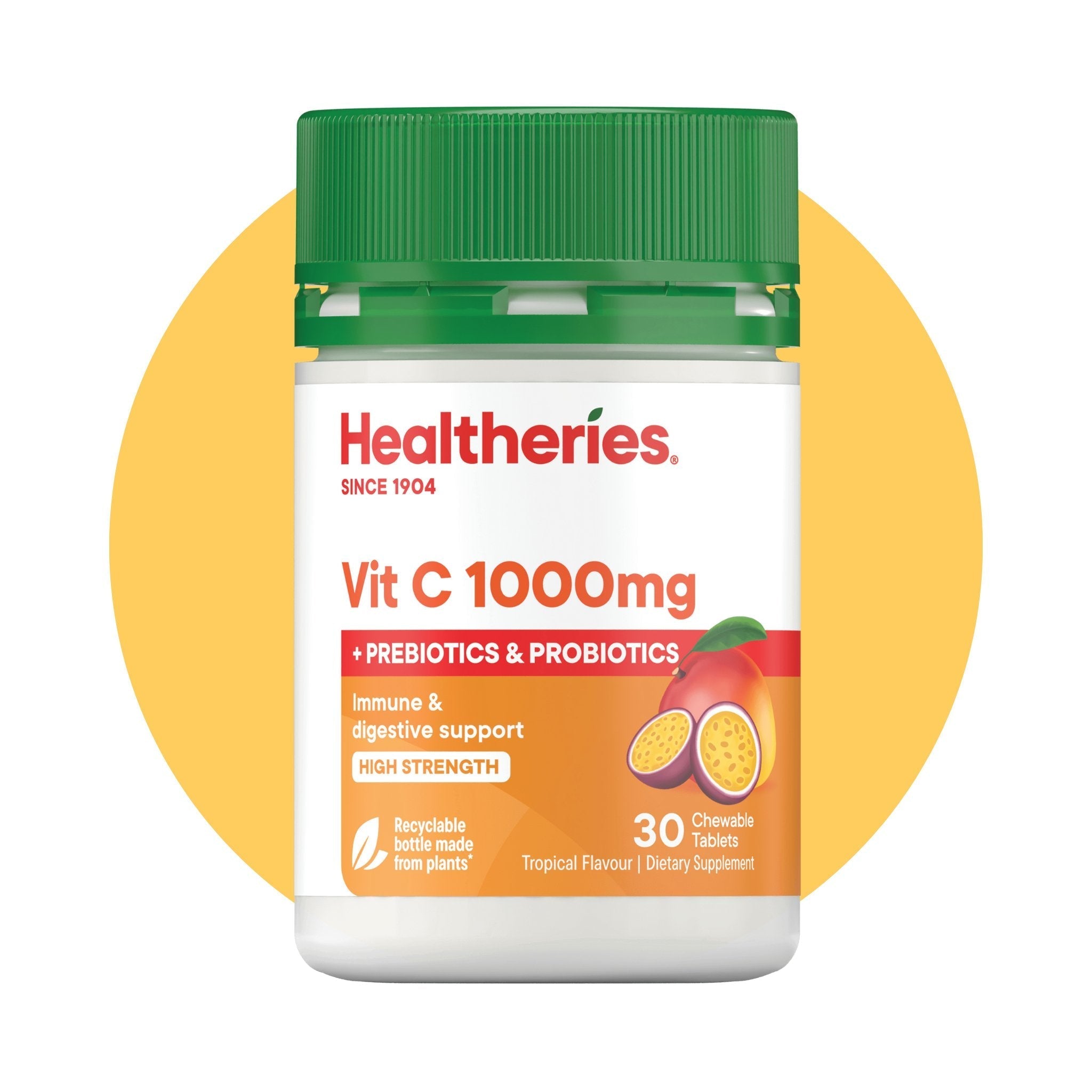 (HAStaff) Healtheries Vit C 1000mg With Prebiotics & Probiotics 30s - Healtheries Hong Kong