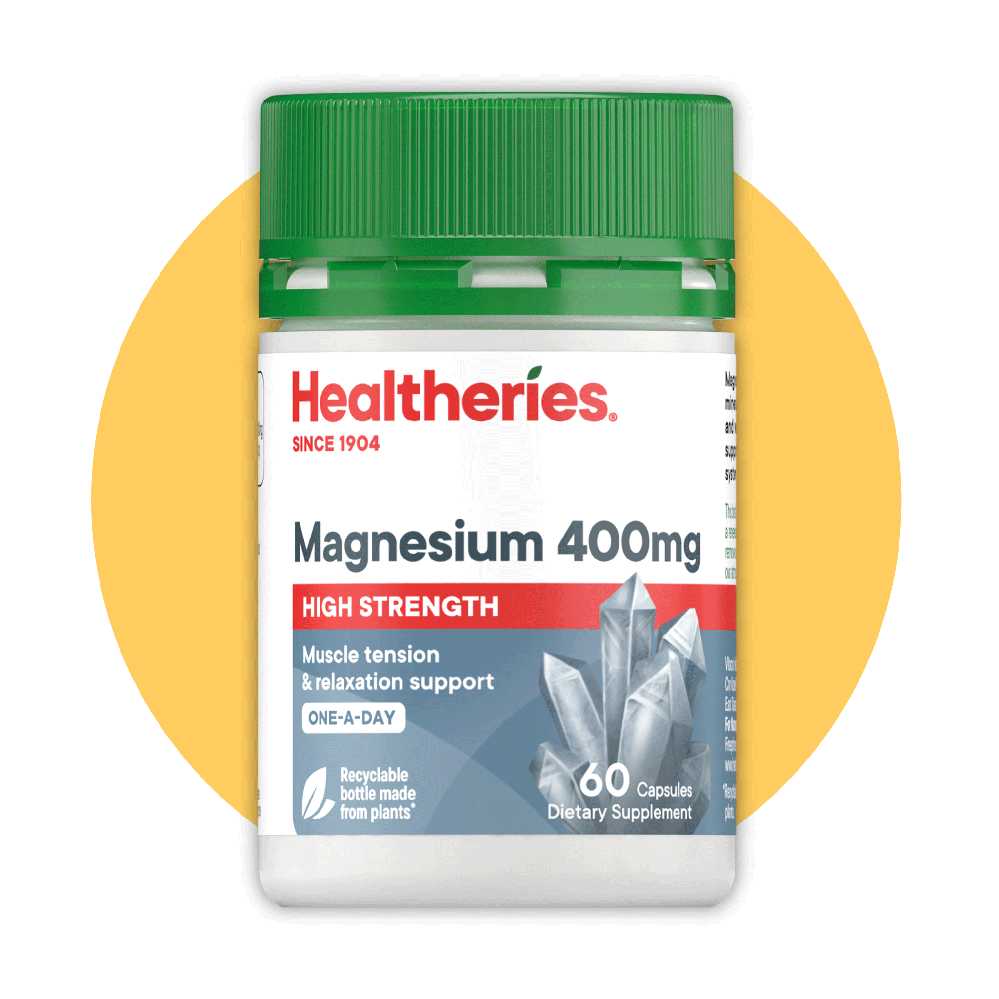 (HAStaff) Magnesium 400mg High Strength One A Day Caps 60s - Healtheries Hong Kong