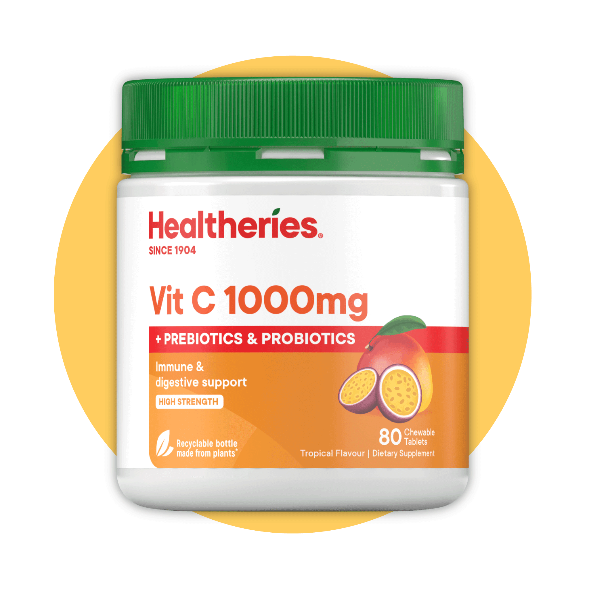 Healtheries Vit C 1000mg With Prebiotics & Probiotics 80s - Healtheries Hong Kong
